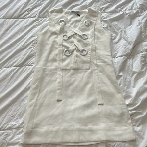 White Tunic Lace-Up Dress